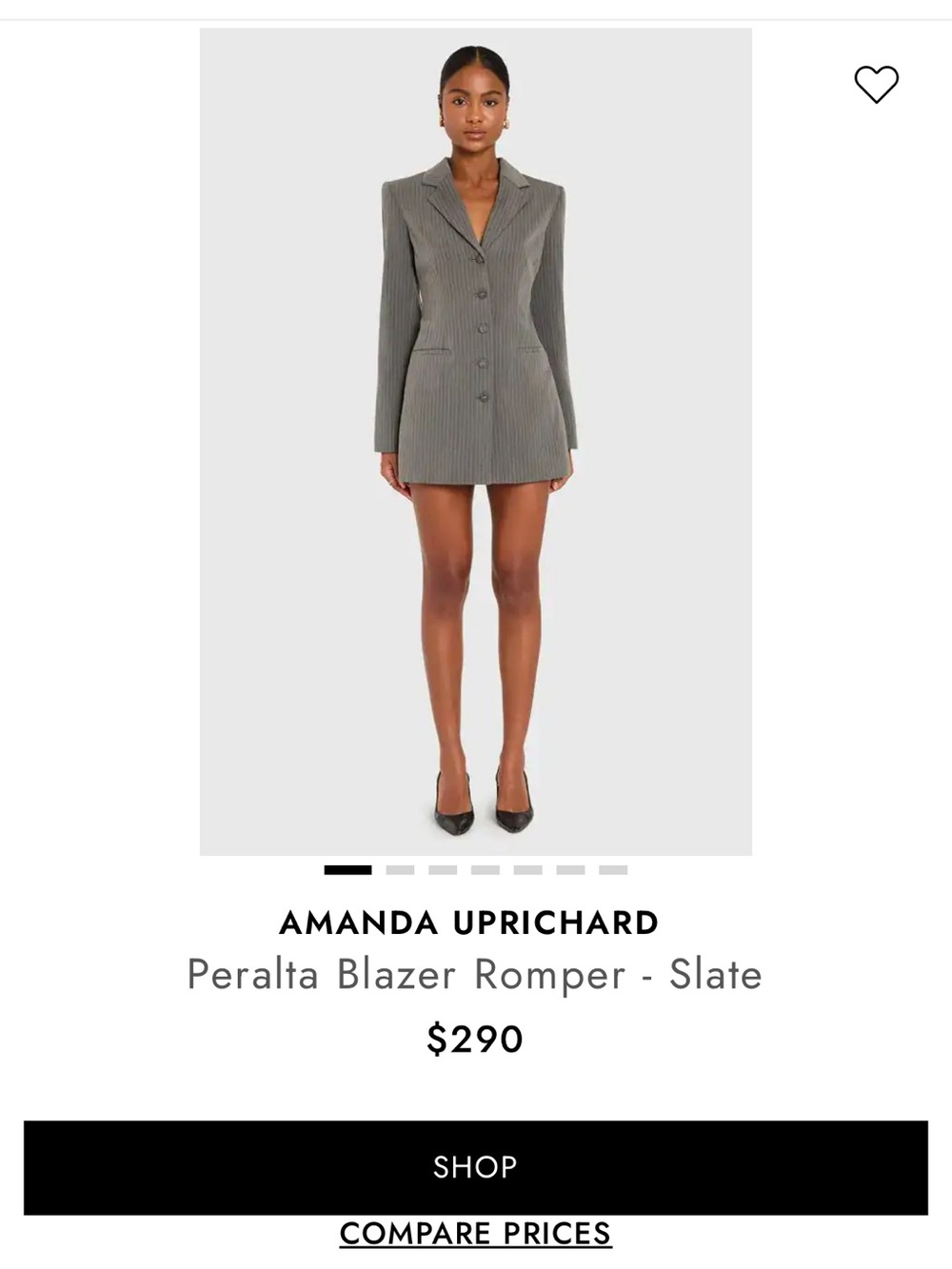 Amanda Uprichard Pinstripe Blazer Romper